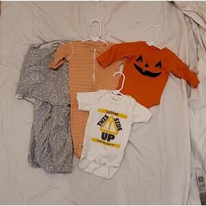 Lot 4 Baby Clothes 3-6 Mos UNISEX one piece Disney Carter Swaddle Fall Halloween